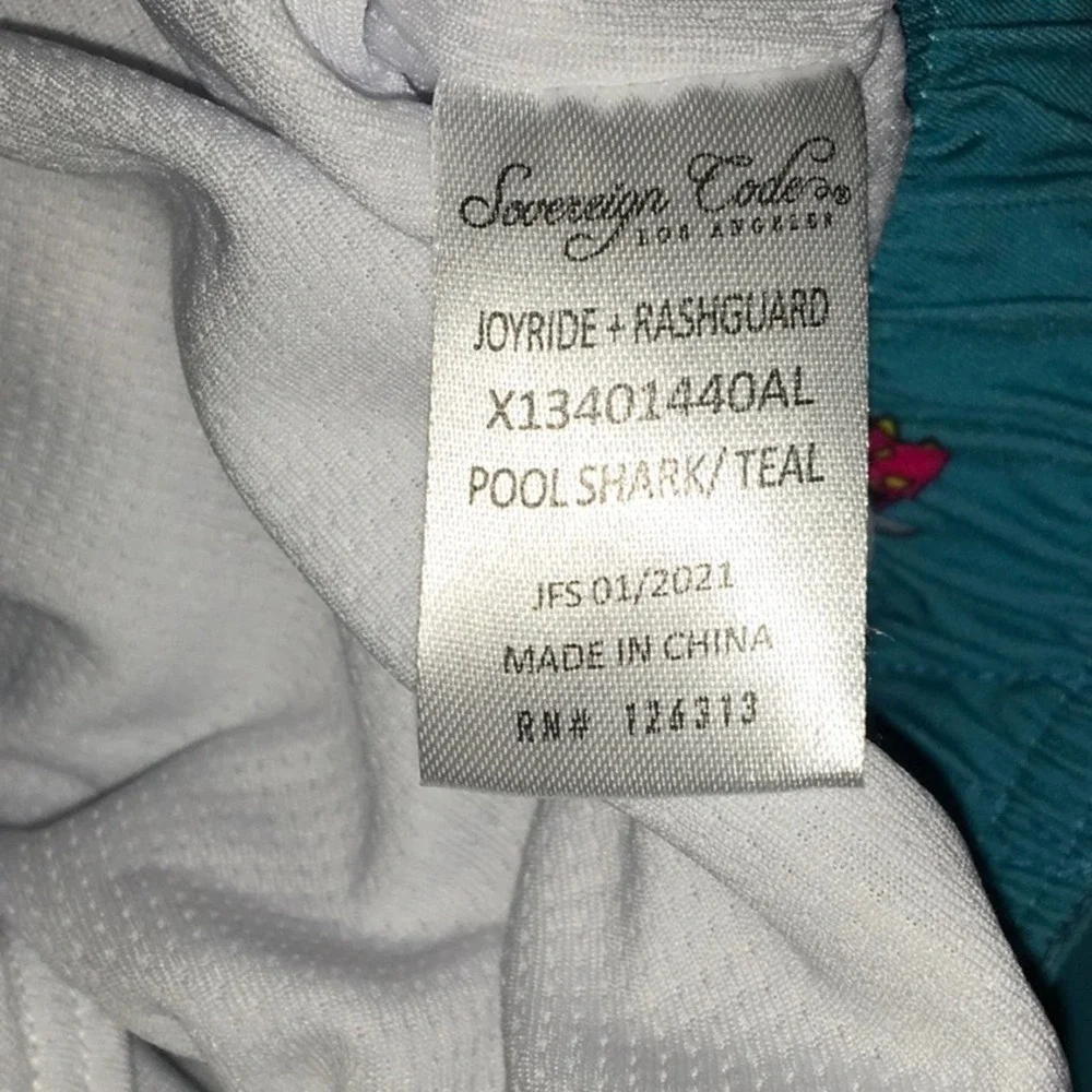 Sovereign Code Teal Pool Shark Swimming Trunks Boys Size 4 New Without Tags